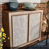 F11. Two-door distressed wood cabinet. 37”h x 14”d 